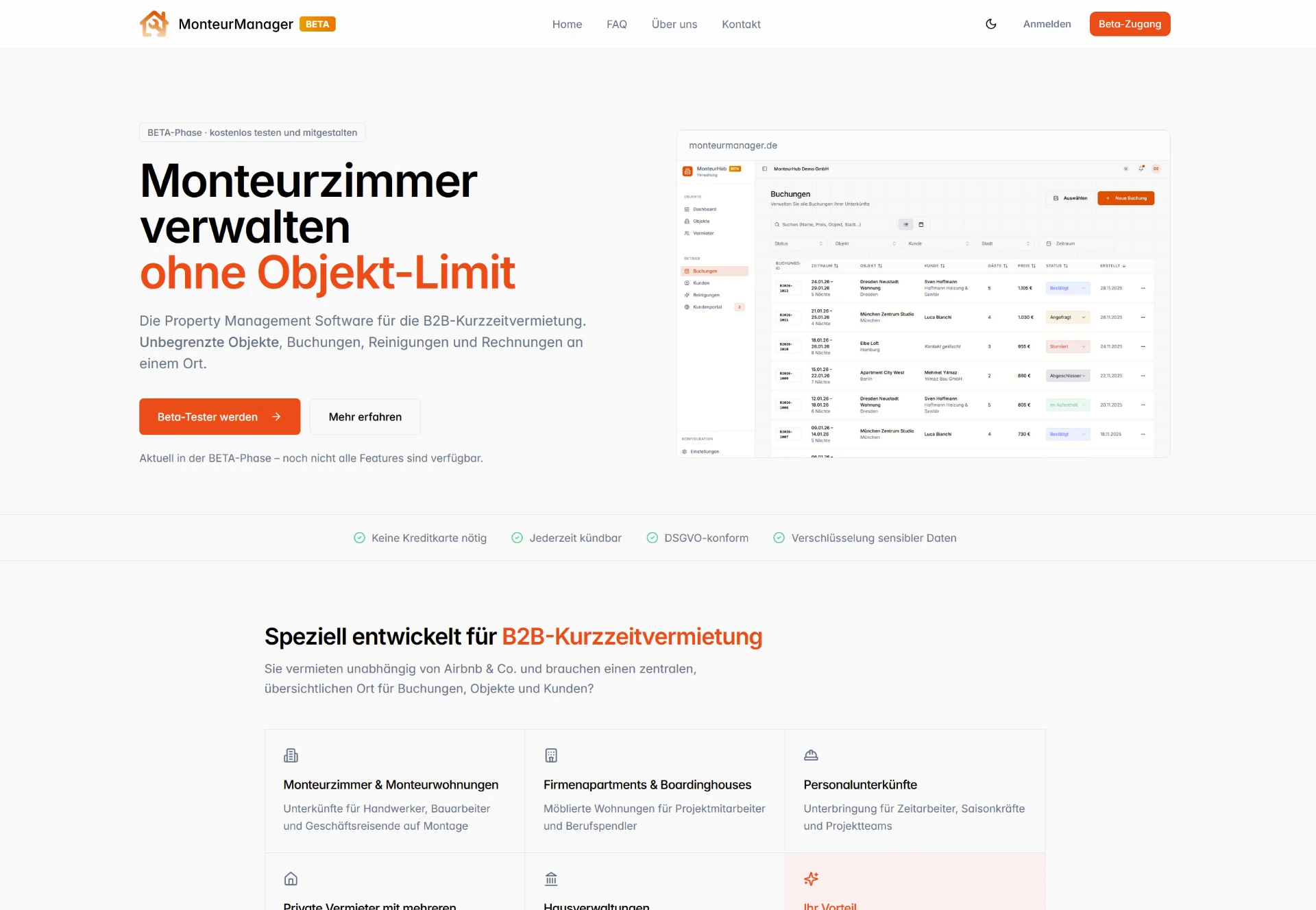 Website-Vorschau: MonteurManager