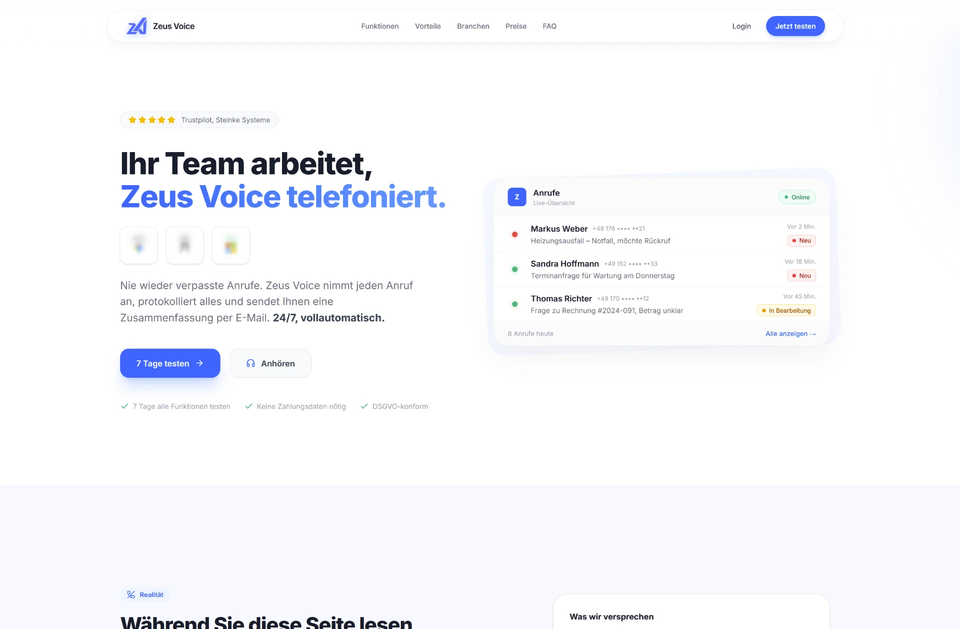 Website-Vorschau: ZeusVoice